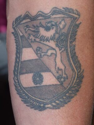 Jens-Peter Ginsberg: Das Lienzer Gemeindewappen als Tattoo
