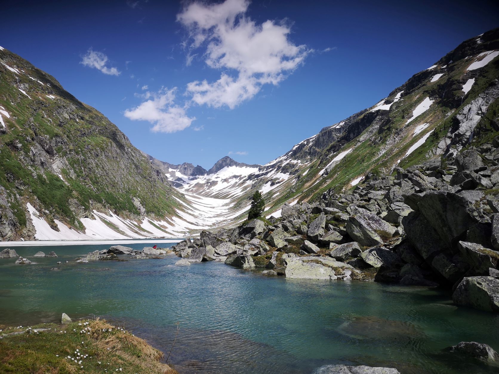 kalser dorfersee im frühling dorfertal nationalpark hohe tauern