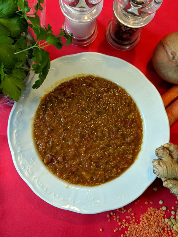 Rote Linsen-Chili-Wintersuppe